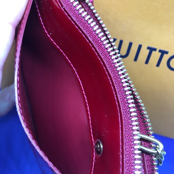 Louis Vuitton coin purse pochette cles red vernis